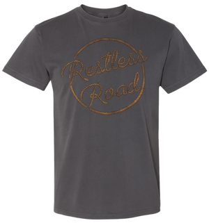 RR rope name dark grey tee Restless Road